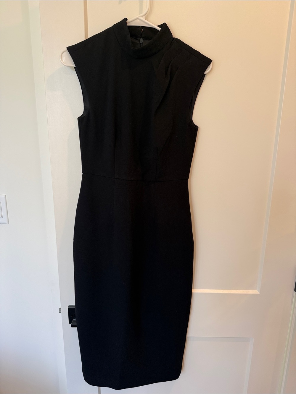 Trina Turk Black Sleeveless Mock-Neck Pencil Dress